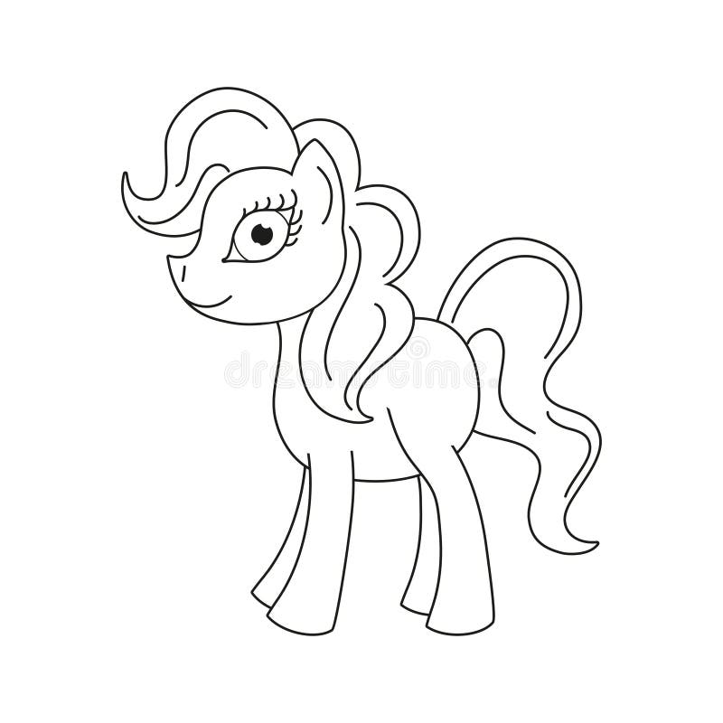 Download Vector Illustration Of Cute Pony, Coloring Book Stock ...