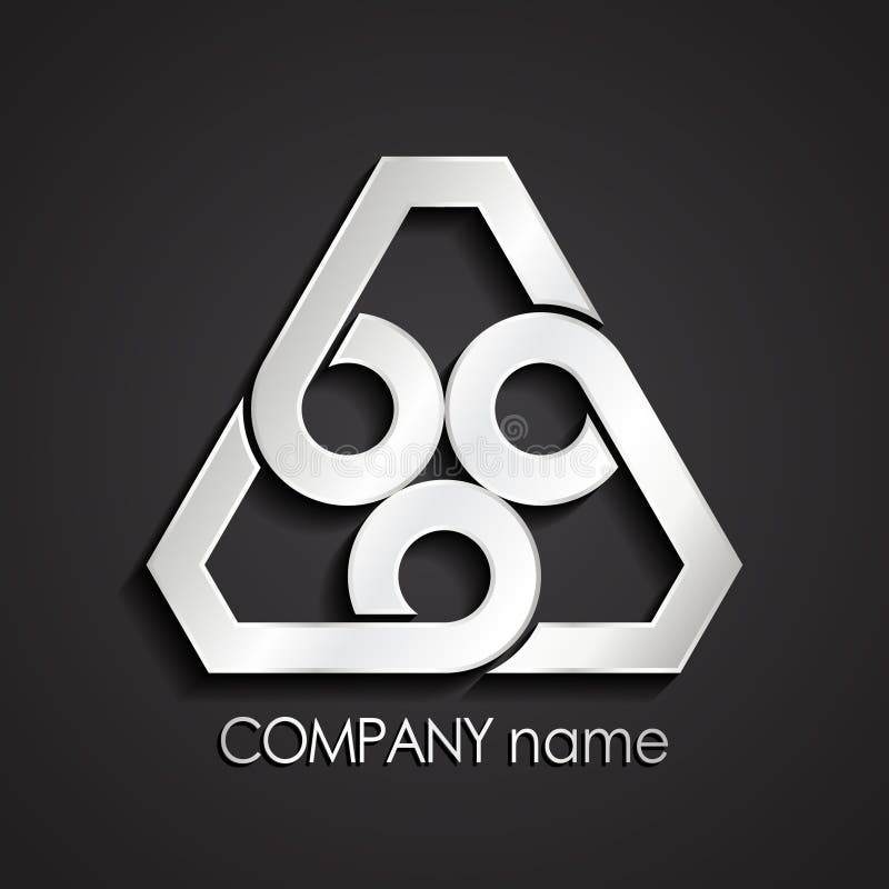 3d abstract silver metal triangle logo design royalty free illustration