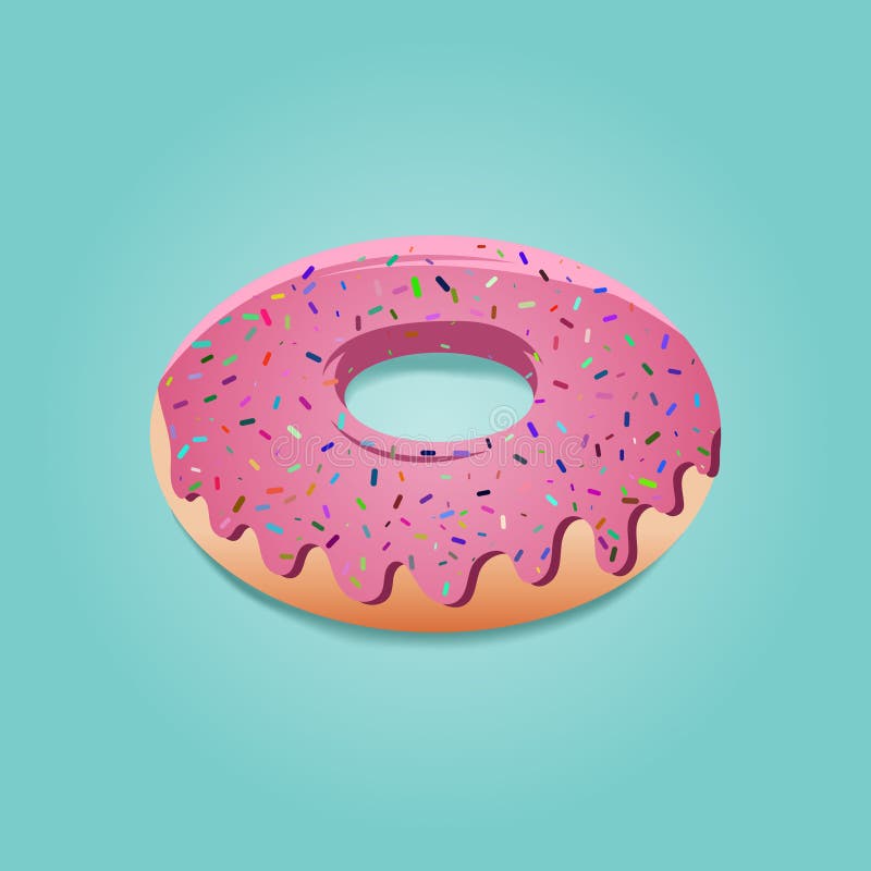 Vector Illustration Design of Isolated Donut with Sprinkles Stock