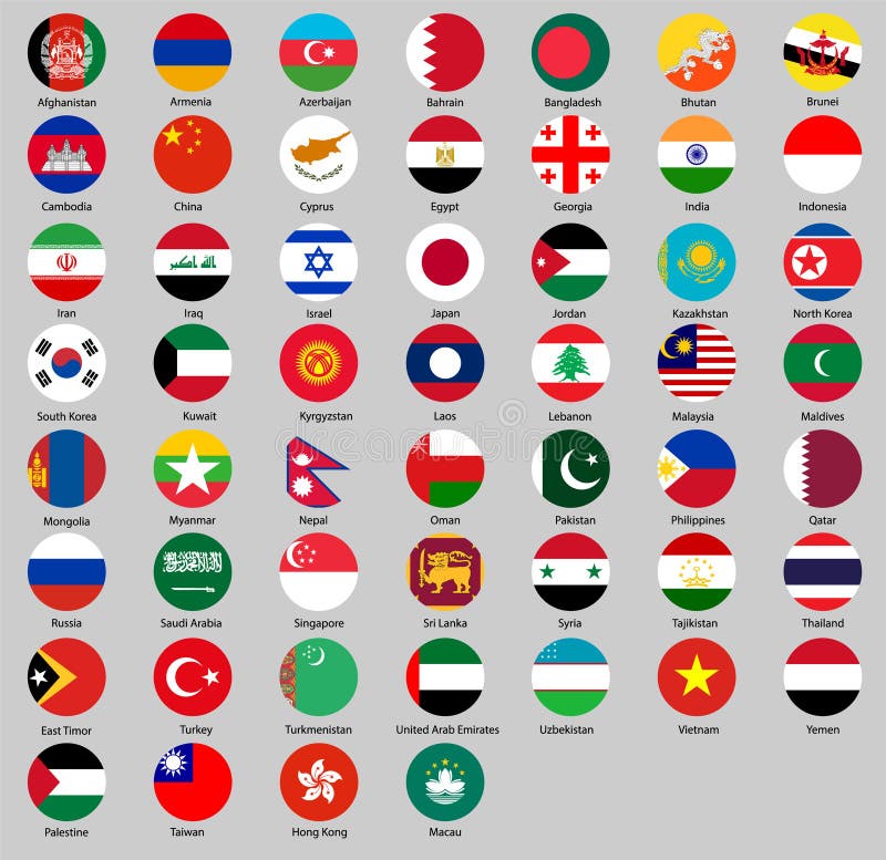 Флаги азии с названиями