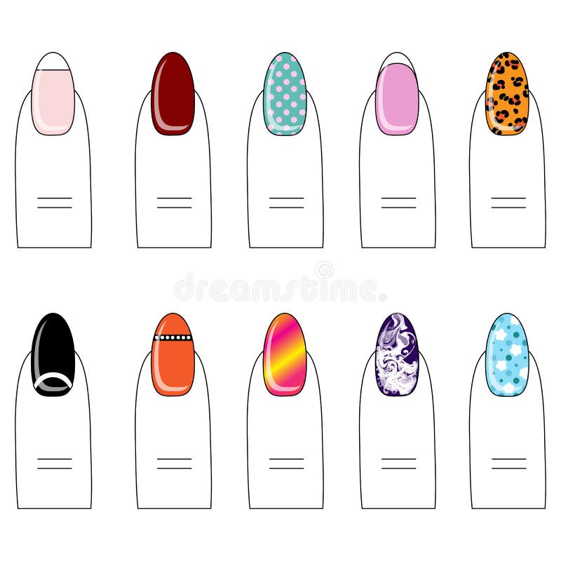 Nail Forms Types Stock Illustrations – 21 Nail Forms Types Stock ...