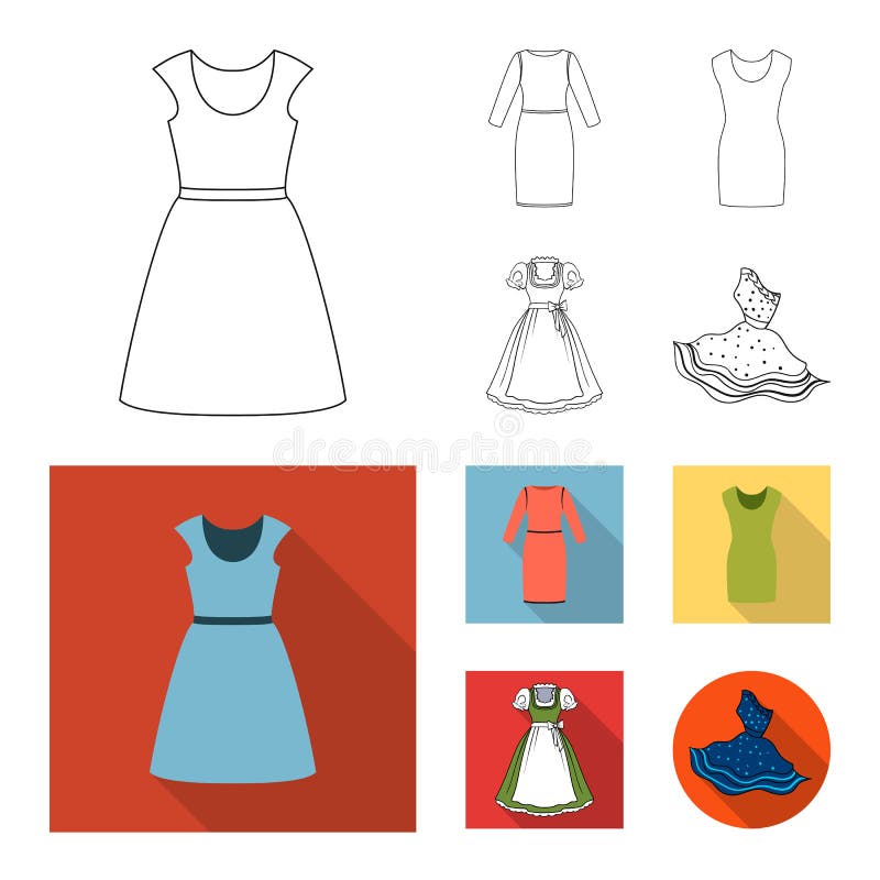 Vector Design of Dress and Clothes Icon. Collection of Dress and ...