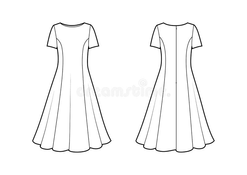 Vector Illustration of Dress. Front and Back Stock Illustration ...