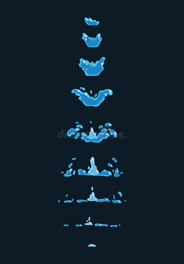 Dripping water special effect fx animation frames sprite sheet.