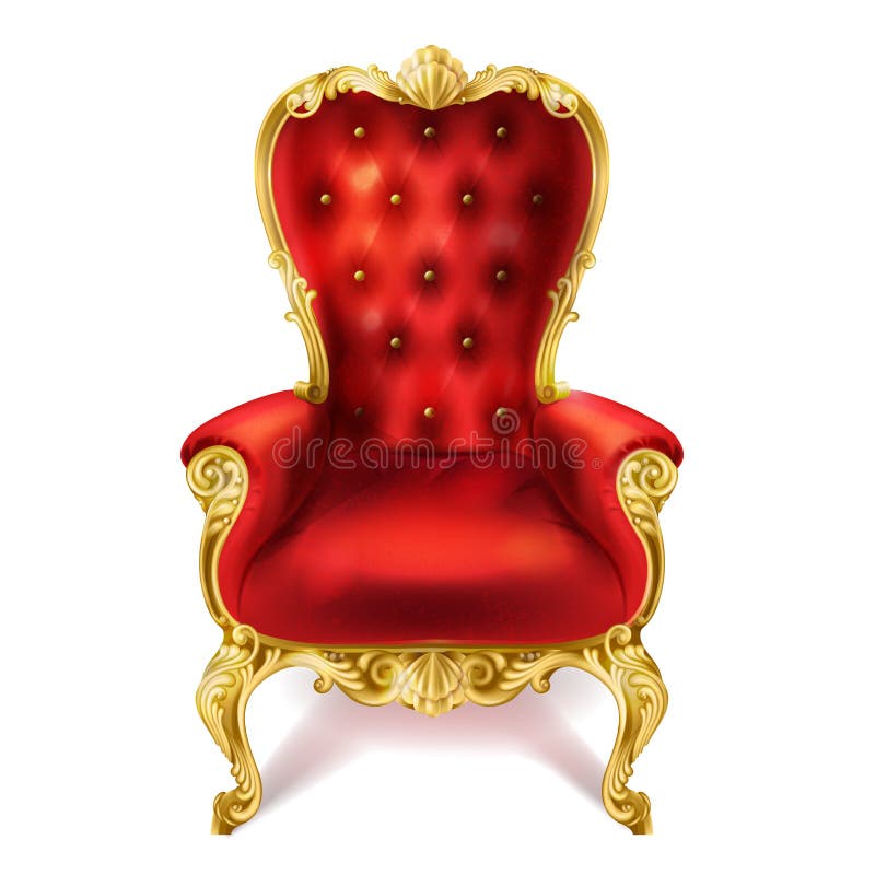Vector Illustration eines alten roten königlichen Thrones