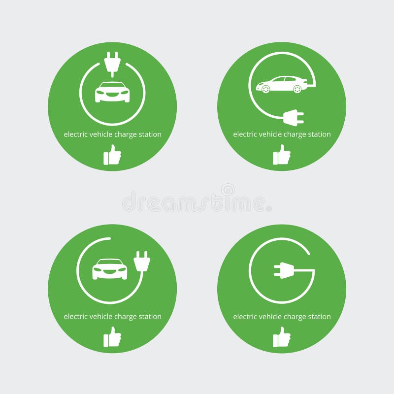 Vector illustration electric vehicle charger station. Smart point place for charging station for electric car. stock illustration Vector illustration electric vehicle charger station. Smart point place for charging station for electric car. stock illustration