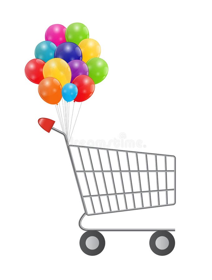 Smiley Emoticon Shopping Cart Stock Illustration Illustration of