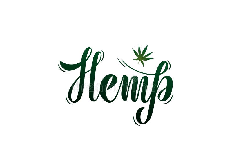 Vector illustration for environmental theme - Hemp. Lettering.