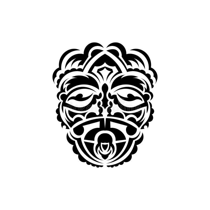 Tribal Mask. Traditional Totem Symbol. Black Tribal Tattoo. Isolated ...