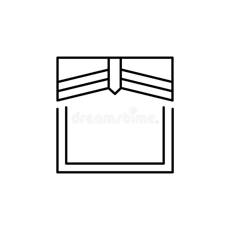 Vector Illustration of Fabric Curtain with Central Pleated Drape Stock