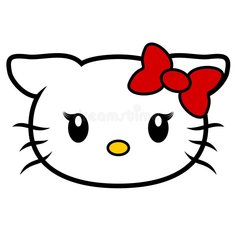 Cute smiling Hello kitty Japanese kawaii cartoon cat illustratio