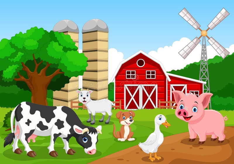 Farm Background with Animals Stock Illustration - Illustration of comic, icon: 115031586 Farm Background with Animals Stock Illustration - Illustration of comic, icon: 115031586