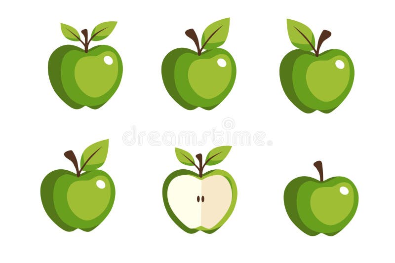 Apples Three Stock Illustrations – 698 Apples Three Stock
