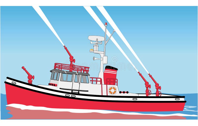 Fire Boat Vector Illustration Stock Vector Illustration Of Firefighter,  Water: 134489192