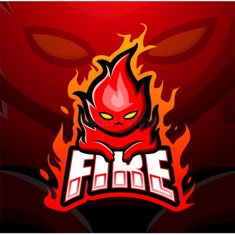 Fire Mascot Esport Logo Design Stock Vector - Illustration of devil