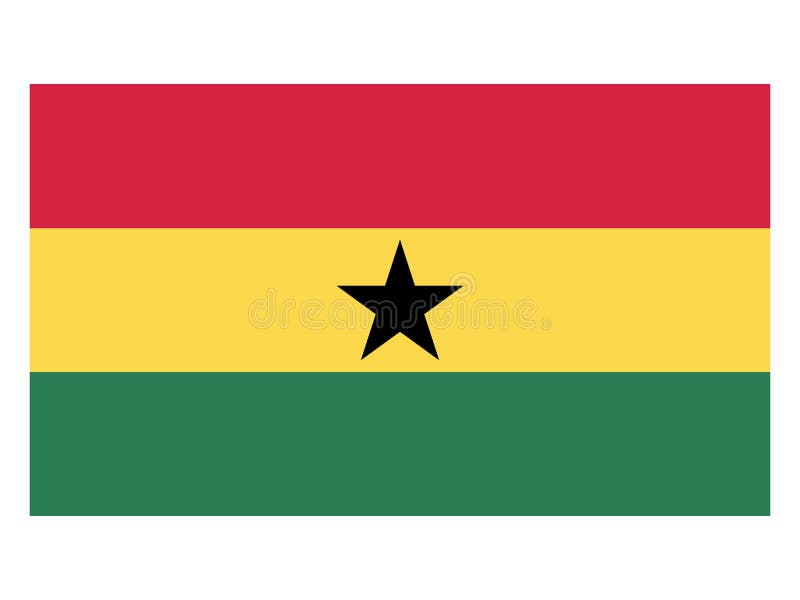 Flag of Ghana stock illustration