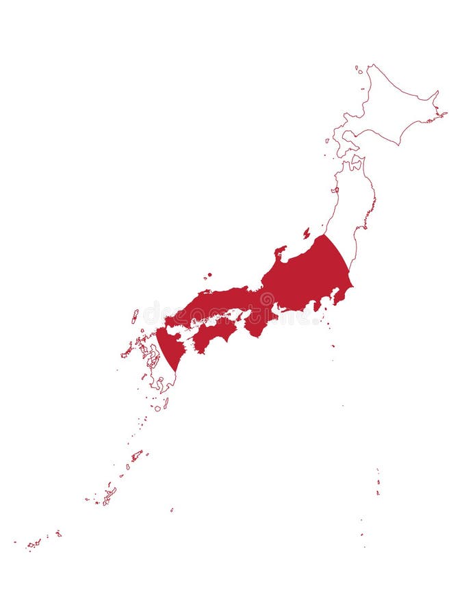 Flag Map of Japan vector illustration