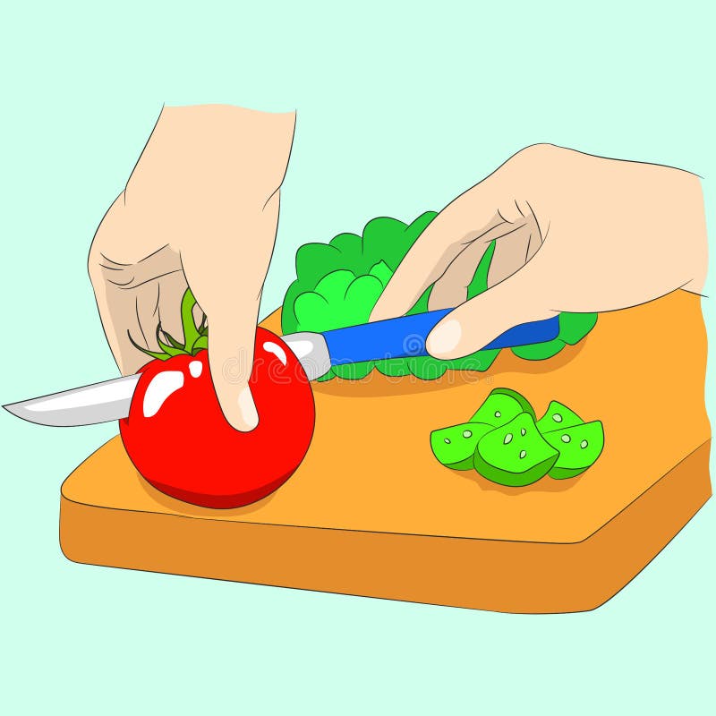 Cutting Vegetables and Fruits Arranged in Pile Isolated on White Background Vector Illustration