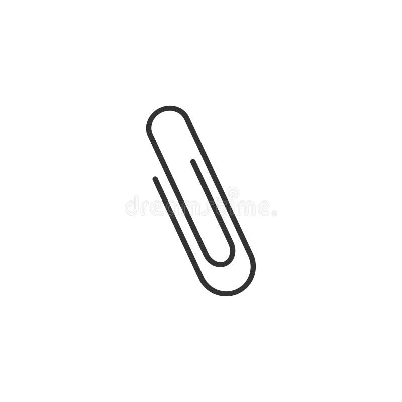 Paper Clip Icon. Vector Illustration, Flat Design. Stock Vector