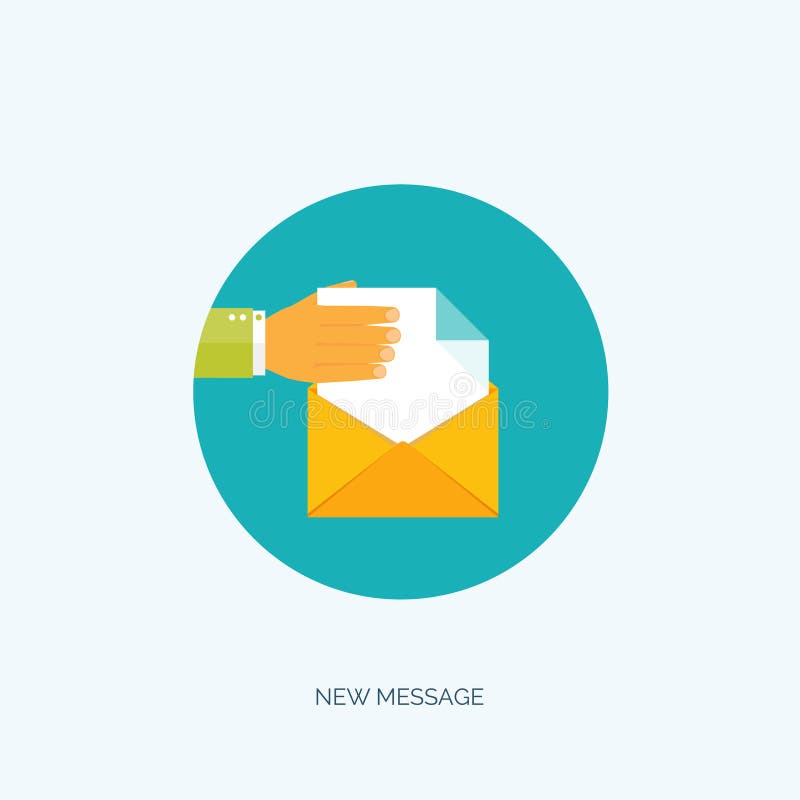 Vector Illustration. Flat Envelope. Emailing, Global Communication