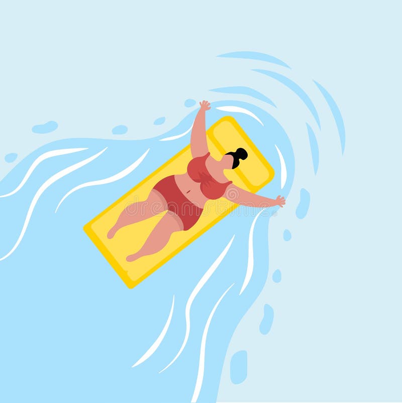 Woman swimming at the pool stock vector. Illustration of ocean - 123724893