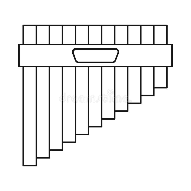 Panpipe. Vector drawing stock vector. Illustration of drawing 96738033