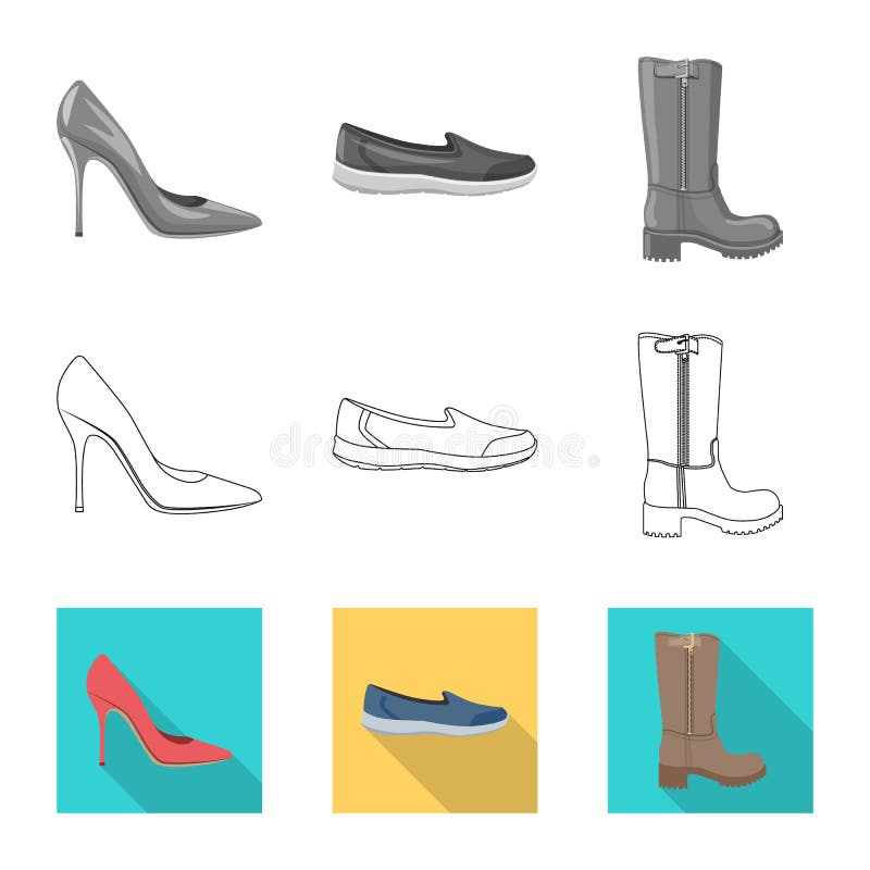 Vector Design of Footwear and Woman Logo. Collection of Footwear and ...