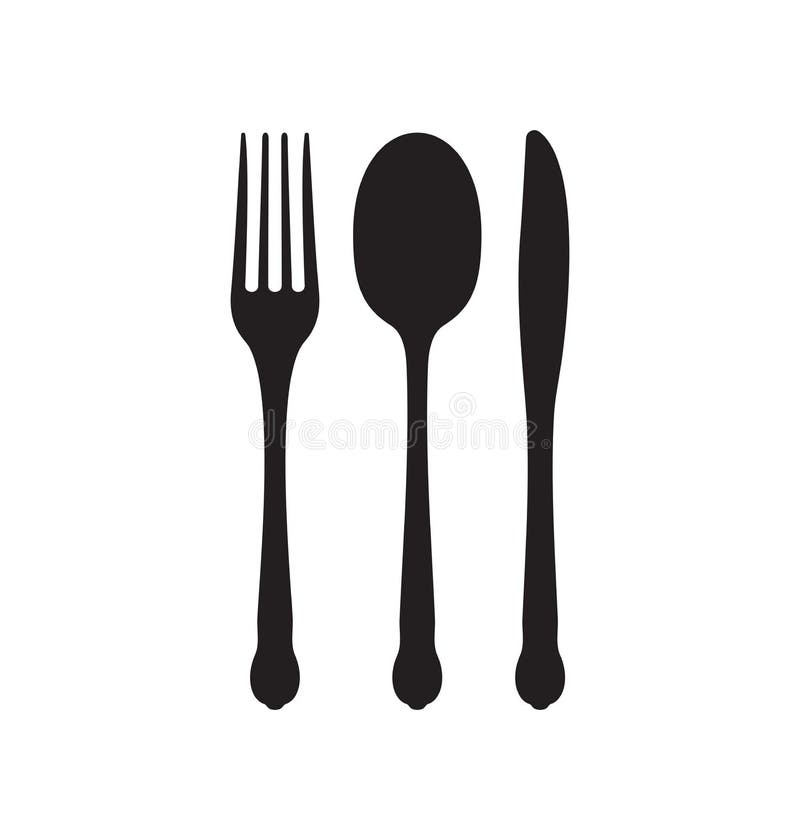 Fork, spoon and knife stock vector. Illustration of cutlery 195725747