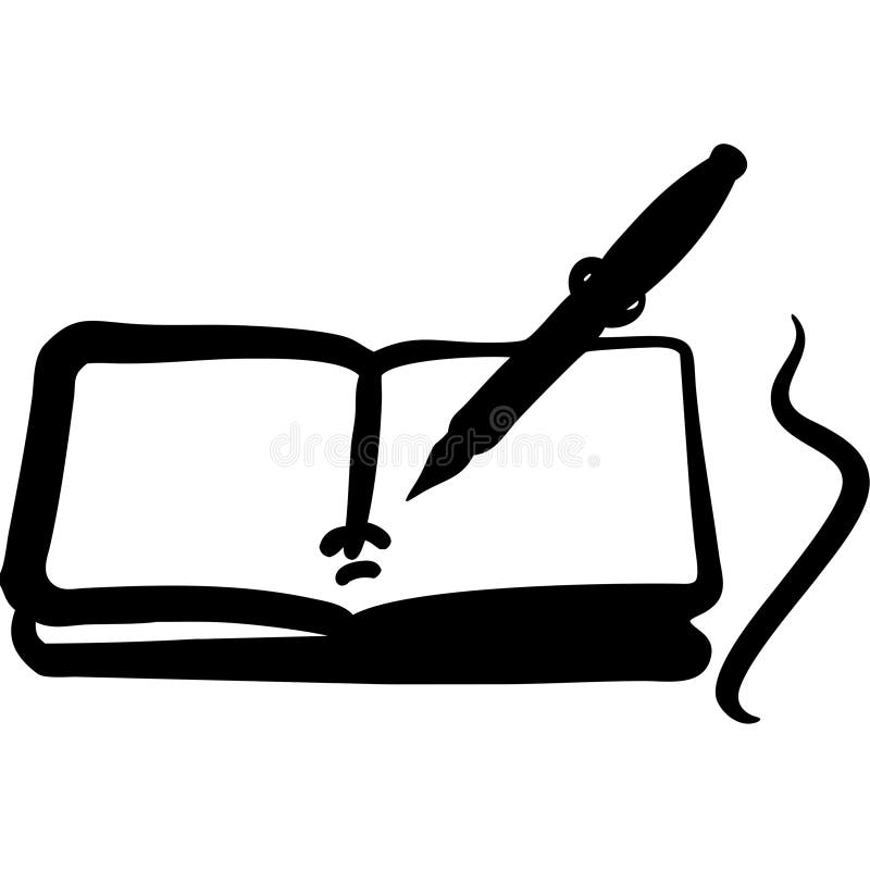 Vector Illustration of Fountain Pen and Open Book for Education and Writing Projects vector illustration
