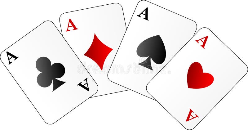 Vector illustration of four aces