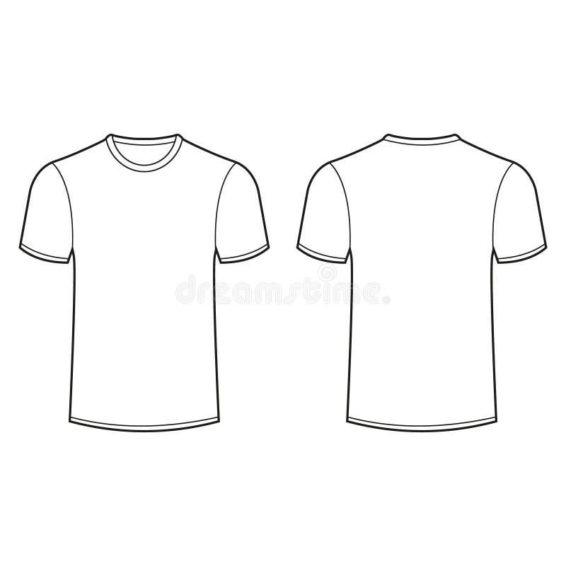 Vector Illustration of Front and Back View of T Shirt. Isolated. Stock ...