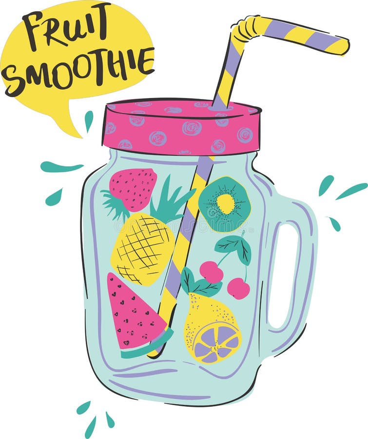 Vector illustration of fruit smoothie stock illustration