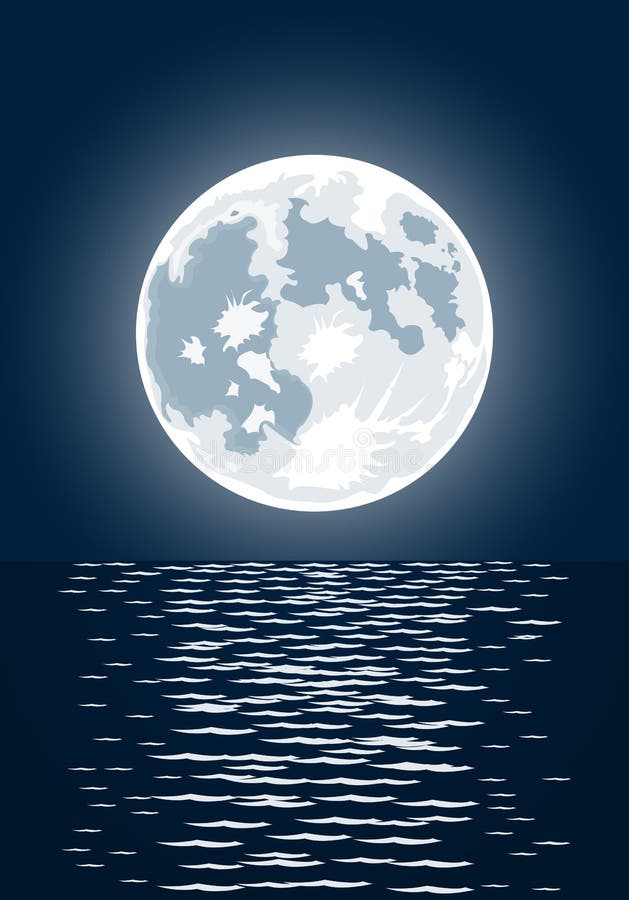 Vector Illustration Of Full Moon Stock Vector Illustration Of Element