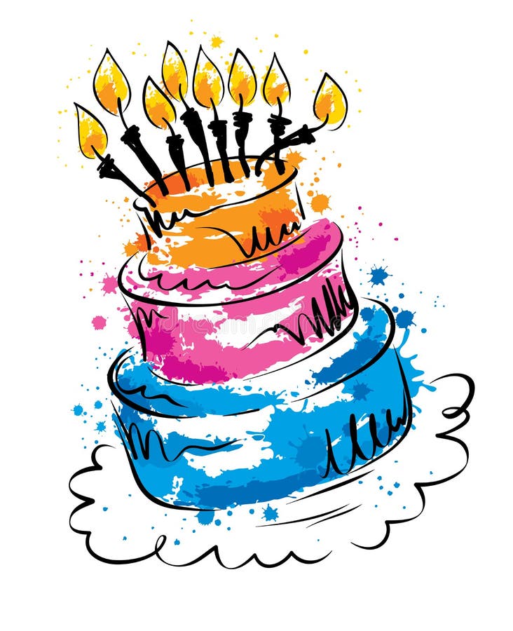 Vector illustration -- funny cake royalty free illustration