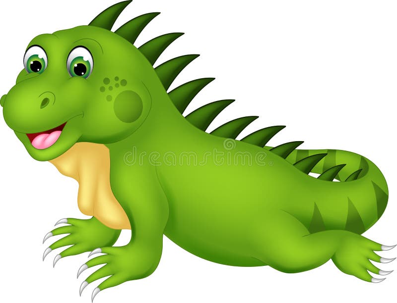 Funny Iguana Cartoon Posing with Laughing Stock Illustration - Illustration  of animals, drawing: 108681723