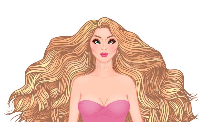 Vector Illustration of Girl with Long Hair. Woman Model, Fashion Beauty Salon Stock Vector - Illustration of haircut, beautiful: 84572908 Vector Illustration of Girl with Long Hair. Woman Model, Fashion Beauty Salon Stock Vector - Illustration of haircut, beautiful: 84572908