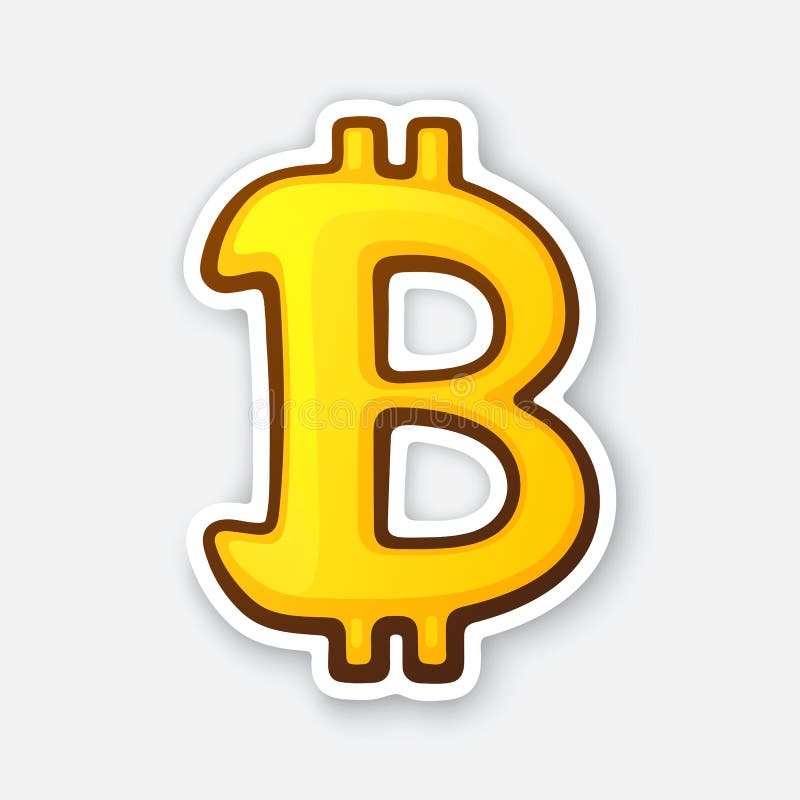 Sticker of Bitcoin sign vector illustration