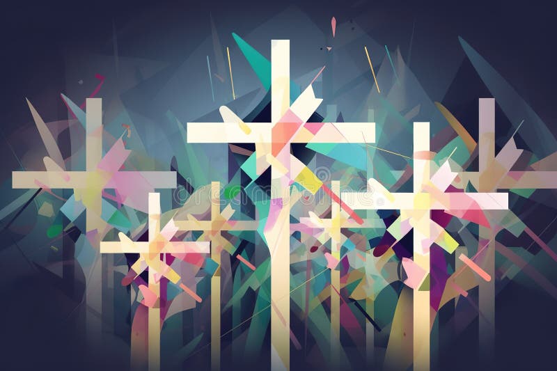 Vector Illustration of Good Friday Easter Day Crosses. Generative AI