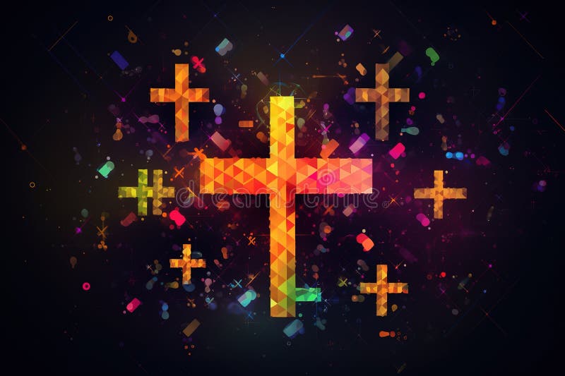 Vector Illustration of Good Friday Easter Day Crosses. Generative AI