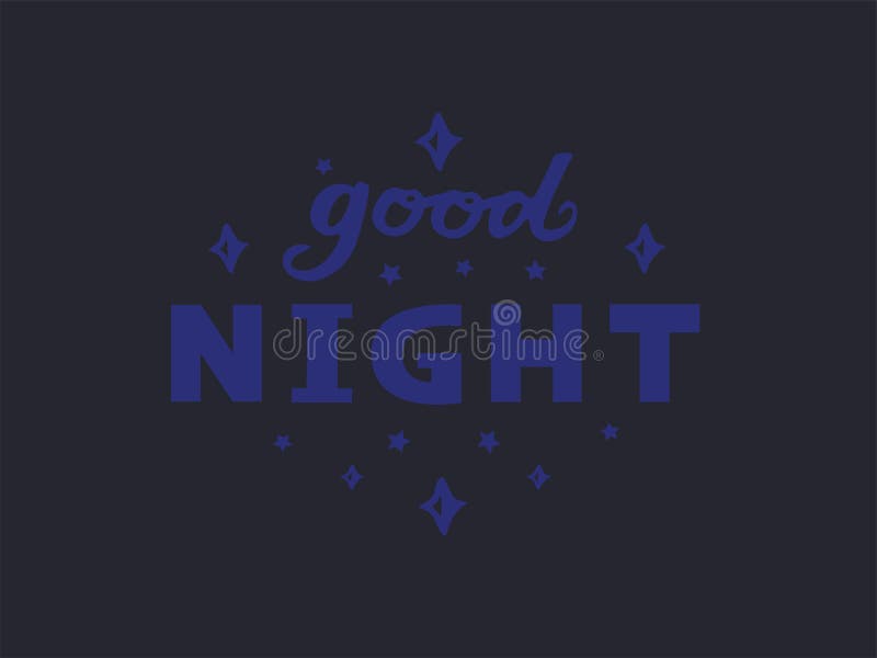 Vector Illustration of Good Night Text Logotype, Flyer, Banner ...