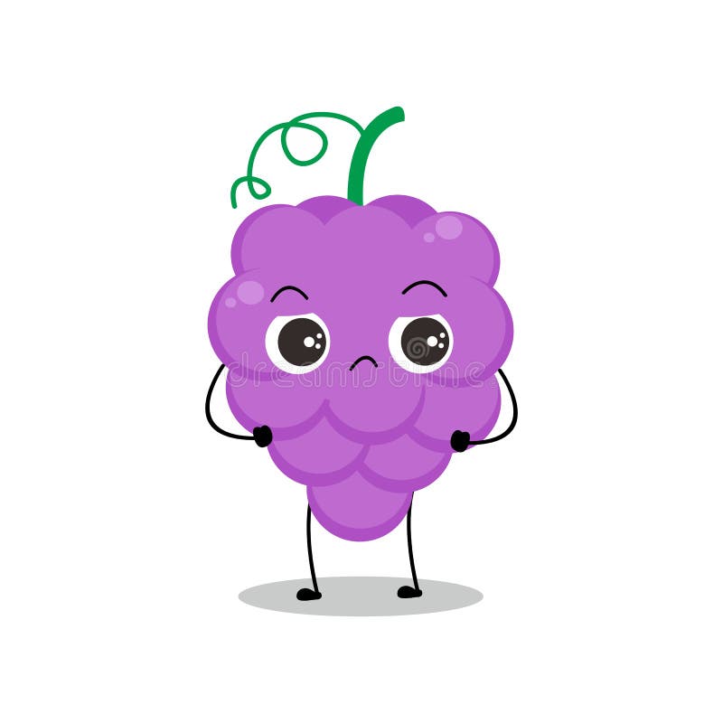 Angry Grapes Cartoon Character Emote Stock Vector - Illustration of ...