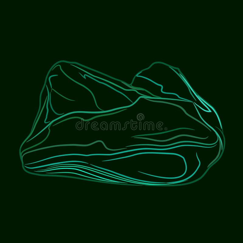 Linie de culoare de artă a bijuteriei naturale netratate de malachite. vector illustration