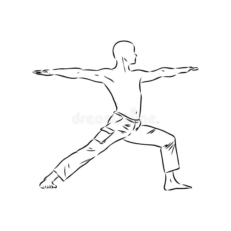 Vector Illustration of a Guy Performing Tai Chi and Qigong Exercises ...