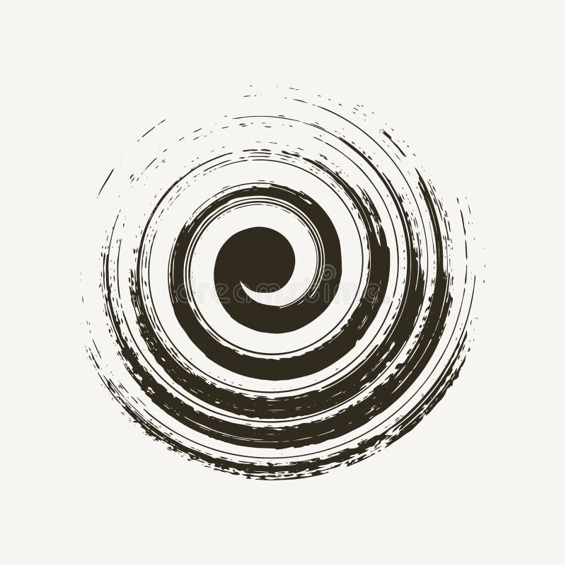Vector Illustration of a Brush Painted Spiral Stock Vector Illustration of curl, drawing