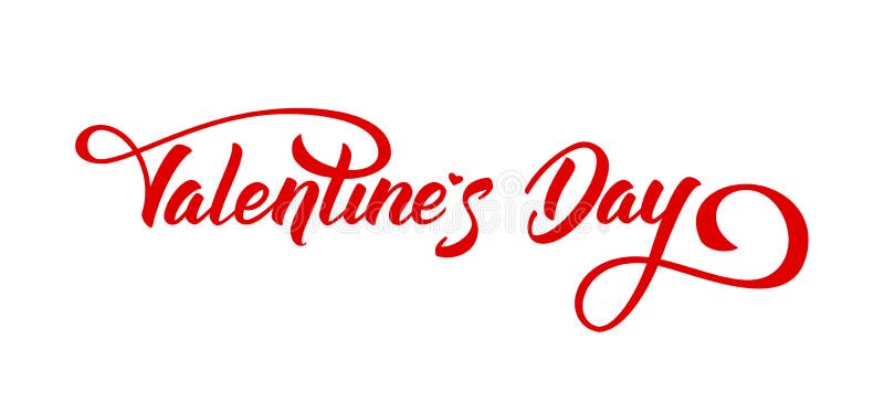 Vector illustration. Hand drawn elegant modern brush lettering of Happy Valentines Day isolated on white background stock illustration Vector illustration. Hand drawn elegant modern brush lettering of Happy Valentines Day isolated on white background stock illustration