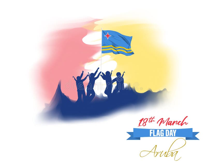 Vector Illustration for Happy Aruba Flag Day Stock Vector