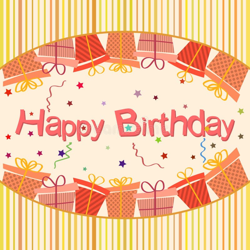 Vector Illustration of Happy Birthday Greeting Card Stock Vector ...