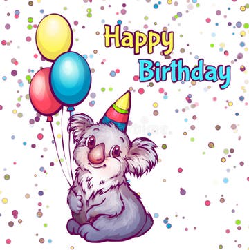 Happy Birthday Koala Stock Illustrations – 2,247 Happy Birthday Koala ...