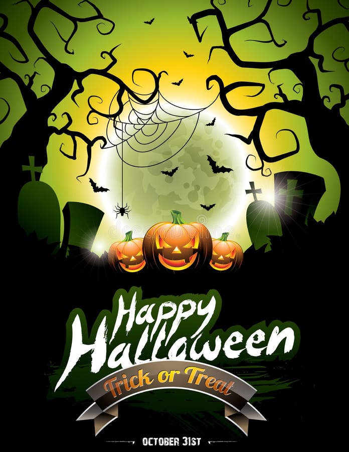 Vector illustration on a Happy Halloween theme