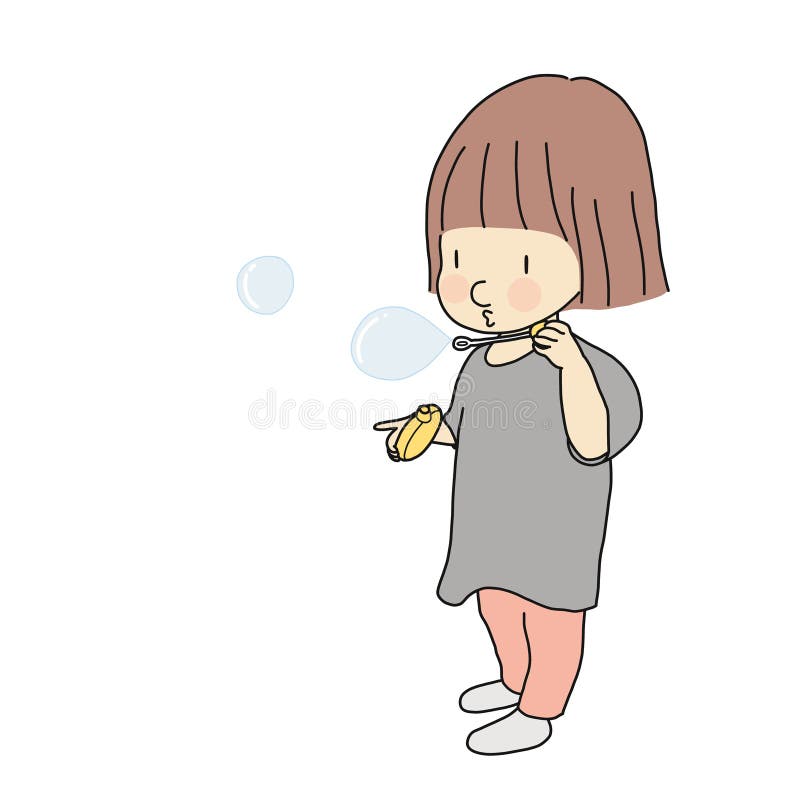Vector Illustration Of Happy Kid Holding The Blower And Blowing